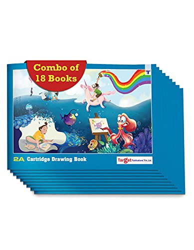 TARGET PUBLICATIONS Target Drawing Book for Kids | 2A Size | 34 White Plain Pages | 24.13 x 17.15 cm | Drawing Sheets for Colouring, Painting | Art Sketchbook | Pack of 18 - Image 1