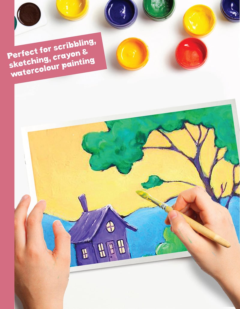 TARGET PUBLICATIONS Target Drawing Book for Kids | 2A Size | 34 White Plain Pages | 24.13 x 17.15 cm | Drawing Sheets for Colouring, Painting | Art Sketchbook | Pack of 18 - Image 4