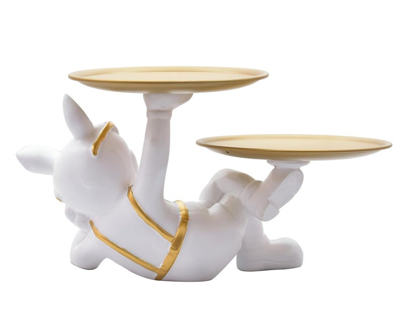 ASMR Craft White Cool Sleeping Dog Serving Platter for Centre Table and Dinning Table II Statue for Gifting and Decoration - Image 5