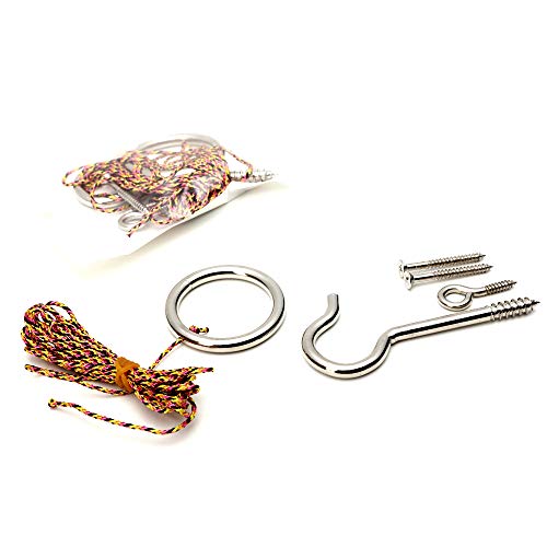 IParts Hook and Ring Swing DIY Kit Heavy-Duty Hardware and String Ring Toss Game, Set of 2 - Image 4