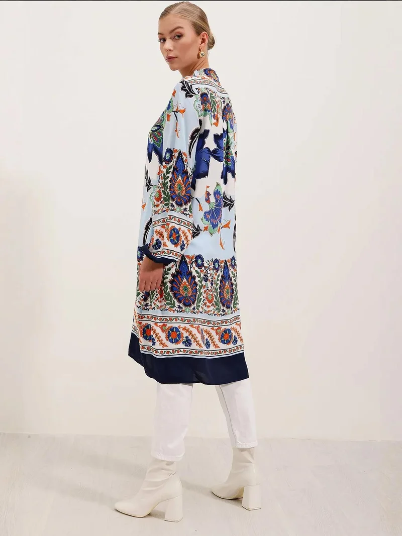 Big Dart Navy Blue BDART Patterned Viscose Dress for Women | Best Price UAE