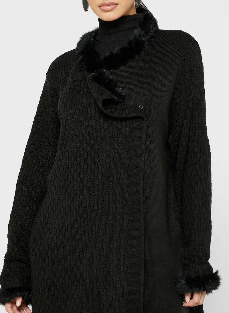 Basma Crew Neck Woolen Abaya