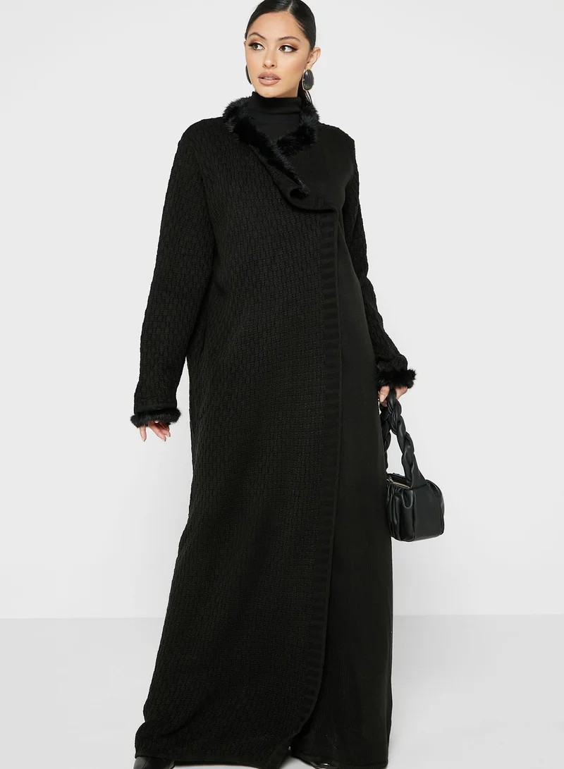 Basma Crew Neck Woolen Abaya