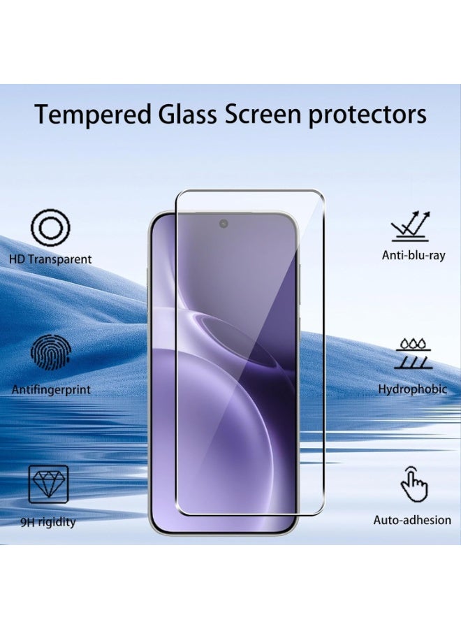 Muzz حماية شاشة مصممة لـ Vivo X300 2025 لاصق كامل خالي من الفقاعات مضاد للخدش ومضاد لبصمات الأصابع صلابة 9H زجاج مقسى بحواف منحنية 3D لـ Vivo X300 - Image 3