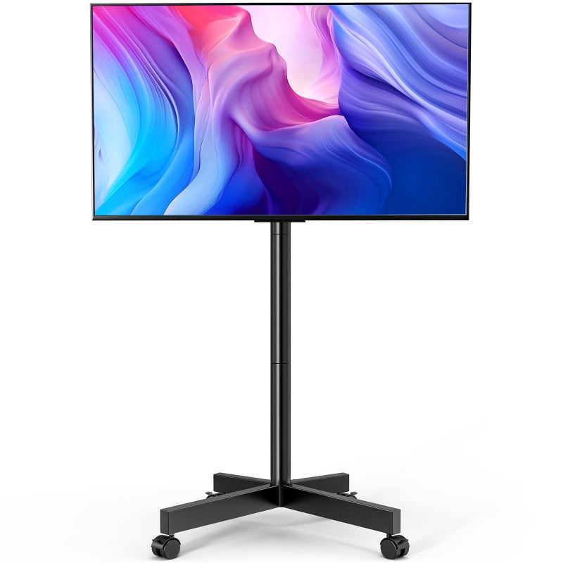 HOLMAXD Mobile TV Cart Rolling TV Stand for 23-65 Inch LCD LED OLED 4K Smart TVs up to 110lbs, Height Adjustable Portable AV Cart with Wheels and Tilt Mount, Outdoor TV Stand Mount, Max VESA 400x400mm - Image 1