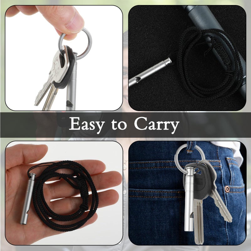 ValueBargain 2Pcs Titanium Whistle Emergency, 120DB Titanium Whistle with Lanyard for Hiking, Camping, and Emergencies - Image 4