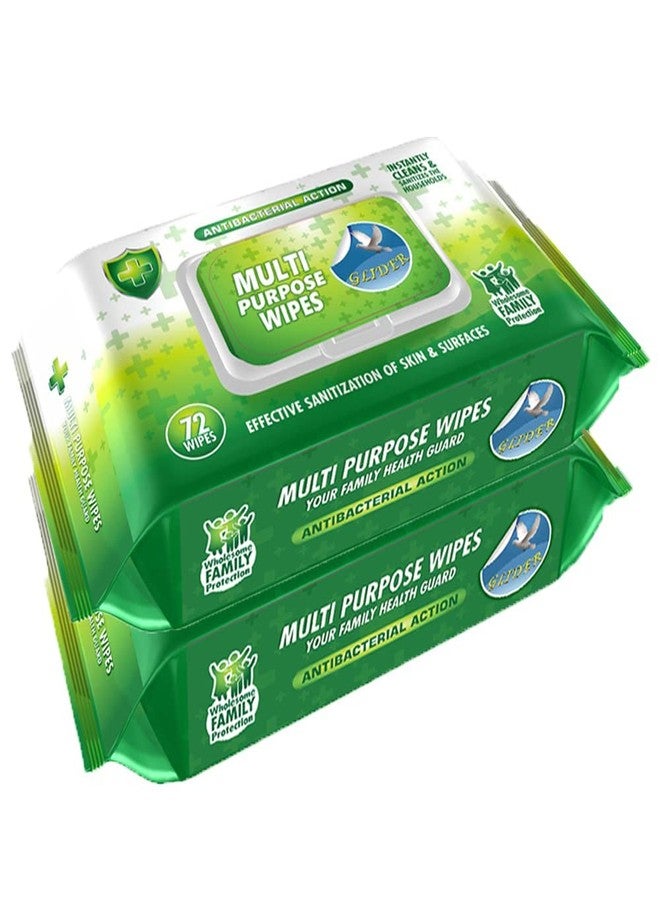 Glider Multipurpose Skin and Surface Wipes with Flip-top (Pack of 2 (144 Wipes)) - Image 1