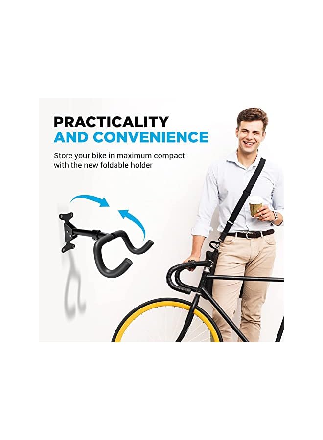 erorex Bicycle Wall Mount Bracket Foldable Mountain Bike Storage Wall Mounted Rack Steel Wall Mount Hook - Image 4