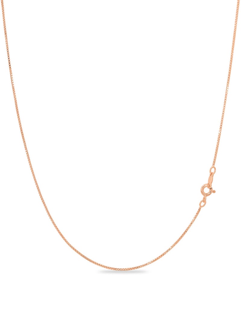 KEZEF 18k Gold Over Sterling Silver 1mm Box Chain Necklace Made in Italy | 925 Sterling Silver Necklace for Women | Rose Gold Chain for Women Men - Image 1