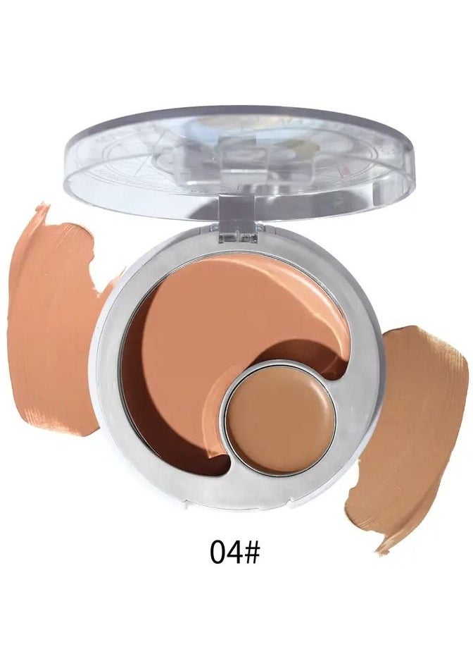 JULIA POP - 2 in 1 Foundation Cream Professional Color Correcting Concealer Cream Long-Wearing Full Coverage Makeup and Corrector for Under Eye Dark Circles Acne & Blemishes Reduces Redness No.04 - Image 1