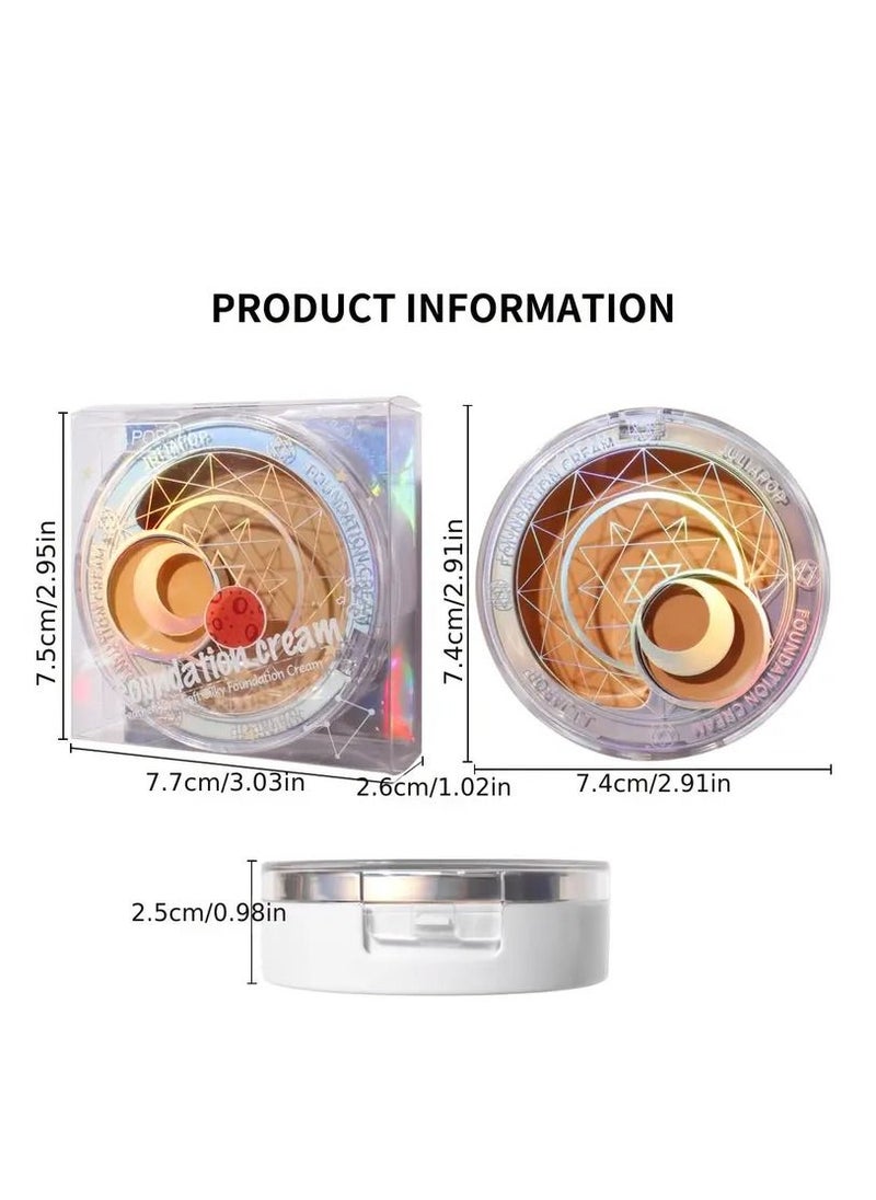 JULIA POP - 2 in 1 Foundation Cream Professional Color Correcting Concealer Cream Long-Wearing Full Coverage Makeup and Corrector for Under Eye Dark Circles Acne & Blemishes Reduces Redness No.04 - Image 1