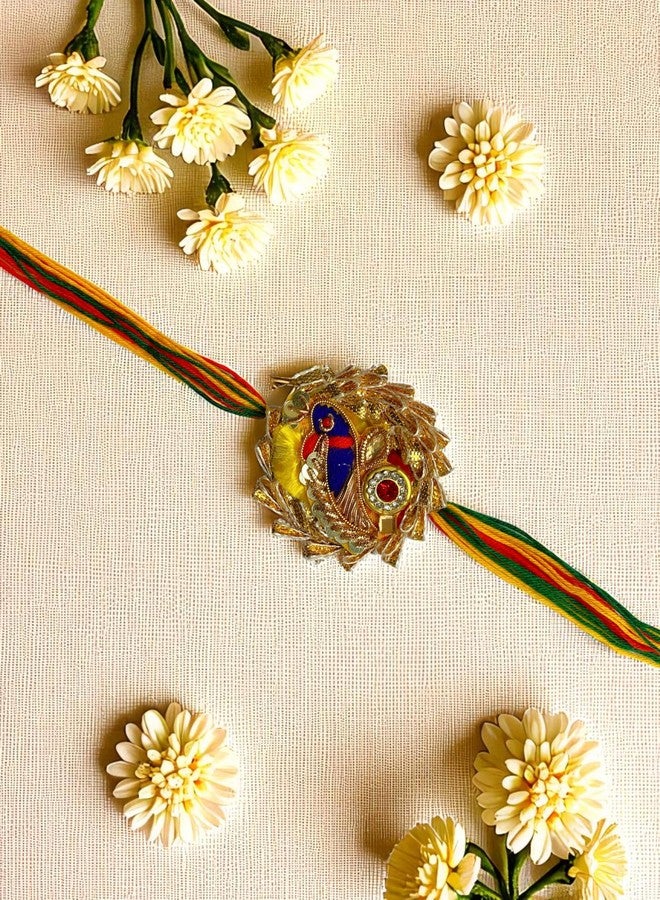 Evisha إيفيشا فلدي باتي زهور راخي للأخ بهاي | راخي لبهية كيدز | Combo-164 | الكبار لوما راكي مع سوار رولي شوال - Image 3