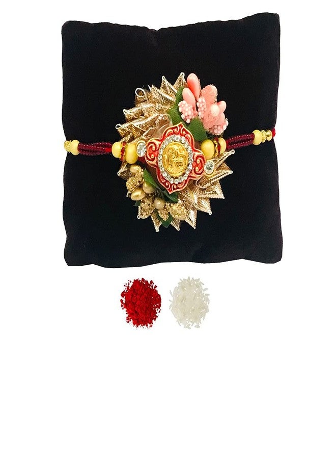 Evisha إيفيشا فلدي باتي زهور راخي للأخ بهاي | راخي لبهية كيدز | Combo-164 | الكبار لوما راكي مع سوار رولي شوال - Image 1