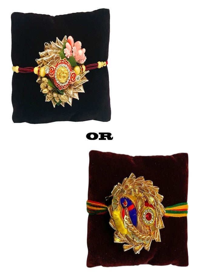 Evisha إيفيشا فلدي باتي زهور راخي للأخ بهاي | راخي لبهية كيدز | Combo-164 | الكبار لوما راكي مع سوار رولي شوال - Image 2