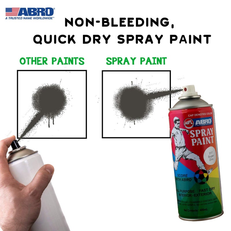 Abro SP-Z1 Multipurpose Colour Spray Paint Can (400ml, Super Zinc) DIY Quick Drying for Metal, Wood, Walls, Automotive Cars and Bikes - Image 3