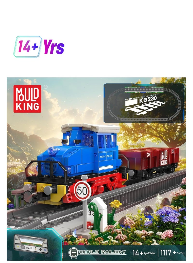 mould king Train Toy ,Steam Locomotive Building Sets, Building Train for Kids who Love  Model Train,Car track toys，building blocks for kids,Children's toys、 girls and adultsBirthday、 Children's Day、 New Year gifts (1117 PCS)  - Image 1