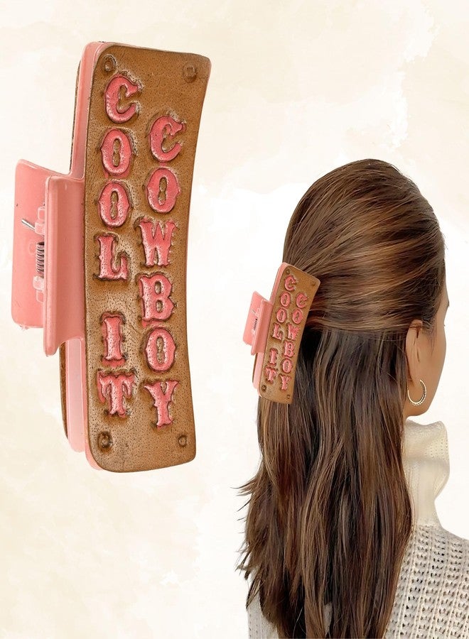 Merbaa Store Merbaa Western Hair Clips, Hair Claw Clip for Women, Handmade Leather Look & Matte Plastic, Strong Grip for Thick, Thin, Curly or Straight Hair, Accessories Gift for Women and Girls - Image 4