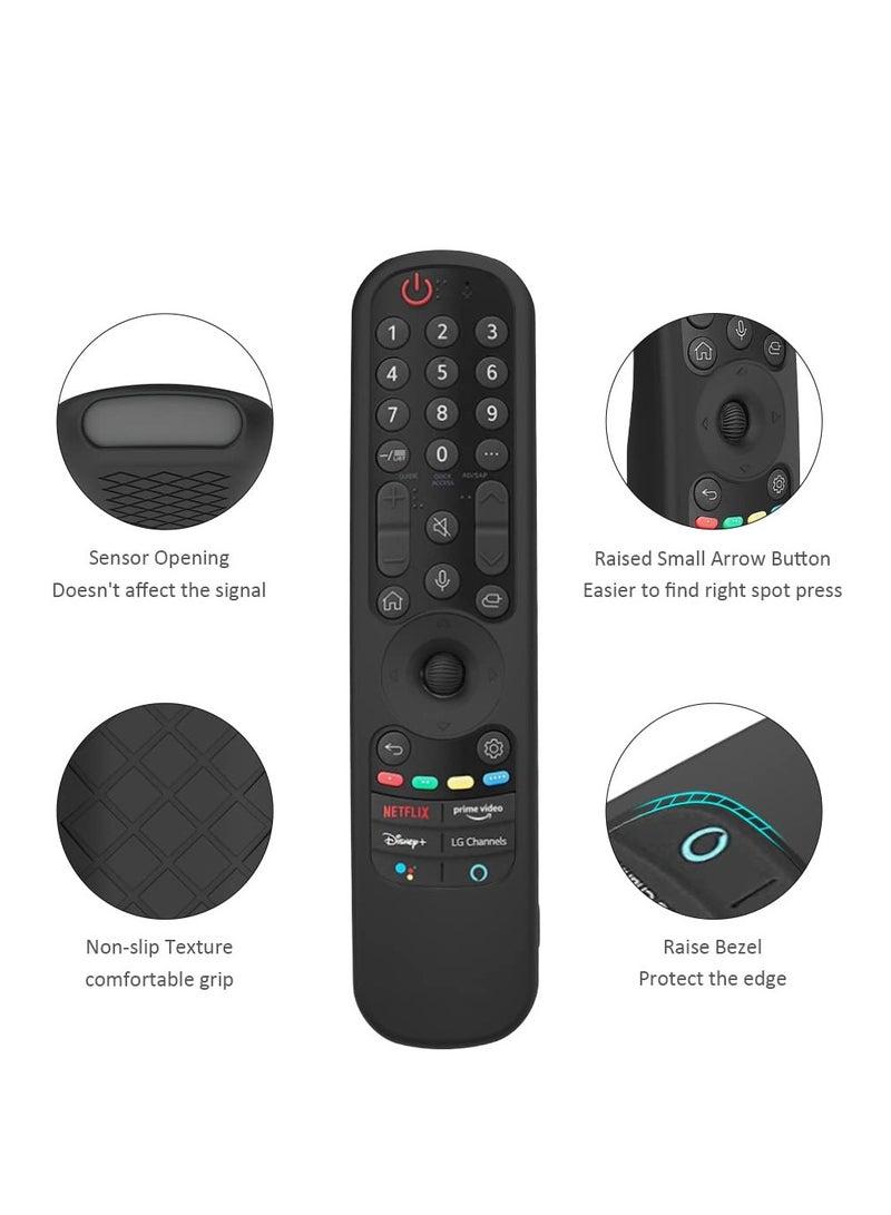 اليشمك إل جي an-mr21ga / an-mr21wc ماجيك التحكم عن بعد 2021 الأسود مؤسسة حماية سيليكون مع الحبل استبدال السكن - Image 3