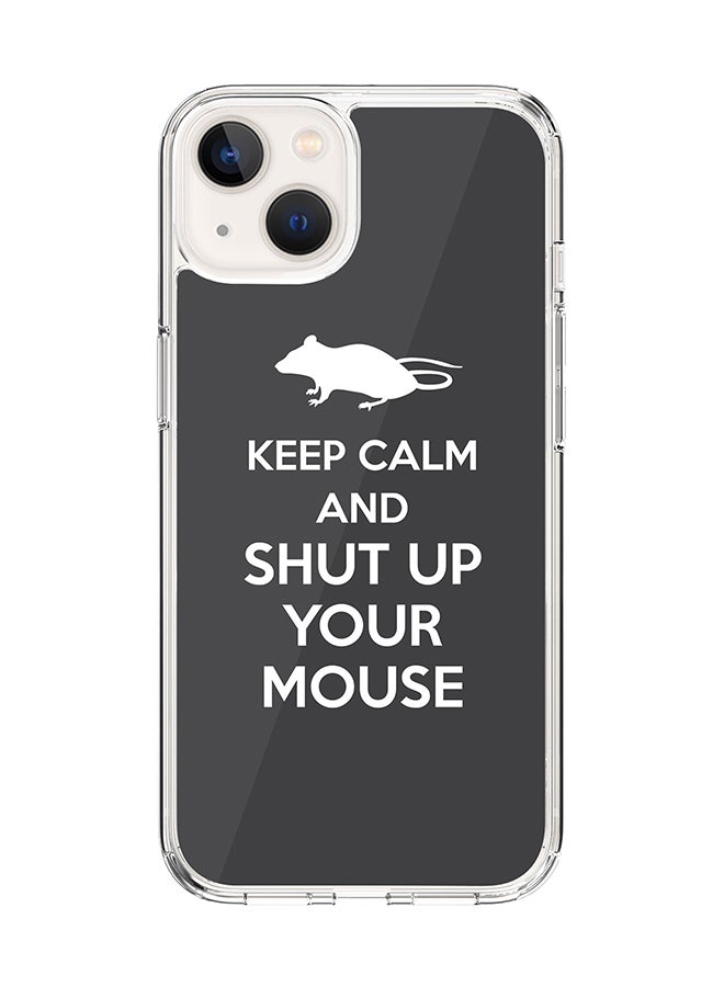 Classic Clear Case for Apple iPhone 14 Plus Case Hybrid Soft Cover Flexible Edges Anti Drop TPU PC Gel Thin Transparent Cover - Shut Up Your Mouse Full Print