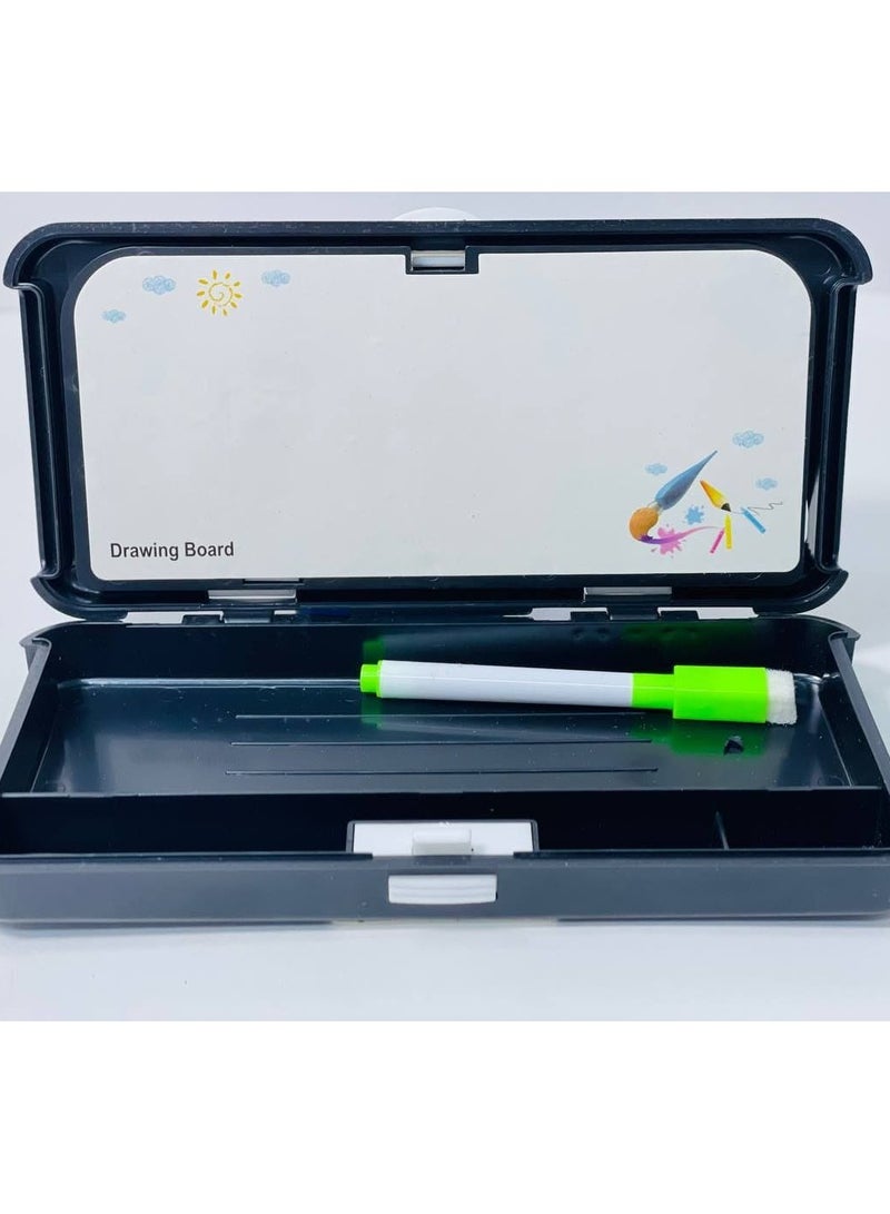 مقلمة اولادي وبناتي  الخامة البلاستيك 2 دور و معاه سبورة صغيرة والقلم بالألوان المختلفة - Image 2