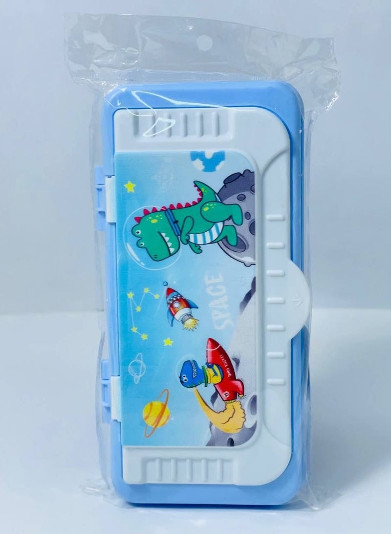 مقلمة اولادي وبناتي  الخامة البلاستيك 2 دور و معاه سبورة صغيرة والقلم بالألوان المختلفة - Image 3