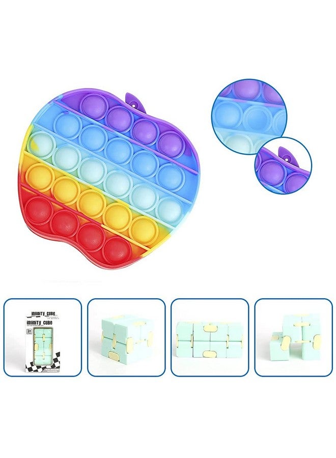 FunBlast FunBlast Apple Pop It Fidget Toy, Autism Special Needs Silicone Stress Reliever, Squeeze Sensory Toy  - Image 2