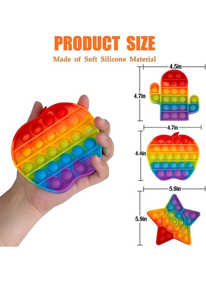 FunBlast FunBlast Apple Pop It Fidget Toy, Autism Special Needs Silicone Stress Reliever, Squeeze Sensory Toy  - Image 4