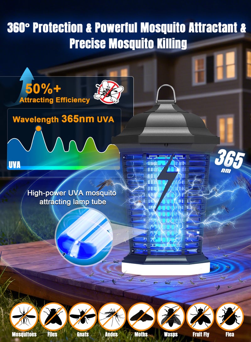 نكومي مضرب البعوض الكهربائي الخارجي مع مصباح LED قابل للتوصيل جهاز قتل البعوض بالصعق الكهربائي مصيدة الذباب جهاز القضاء على الحشرات الطائرة في الداخل والخارج - Image 2