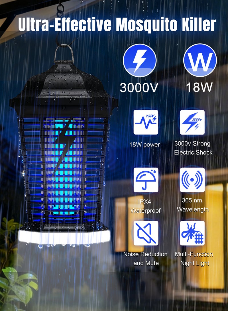 نكومي مضرب البعوض الكهربائي الخارجي مع مصباح LED قابل للتوصيل جهاز قتل البعوض بالصعق الكهربائي مصيدة الذباب جهاز القضاء على الحشرات الطائرة في الداخل والخارج - Image 3