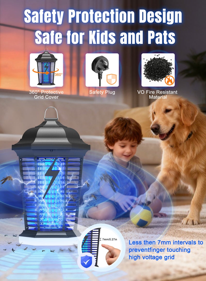 نكومي مضرب البعوض الكهربائي الخارجي مع مصباح LED قابل للتوصيل جهاز قتل البعوض بالصعق الكهربائي مصيدة الذباب جهاز القضاء على الحشرات الطائرة في الداخل والخارج - Image 4