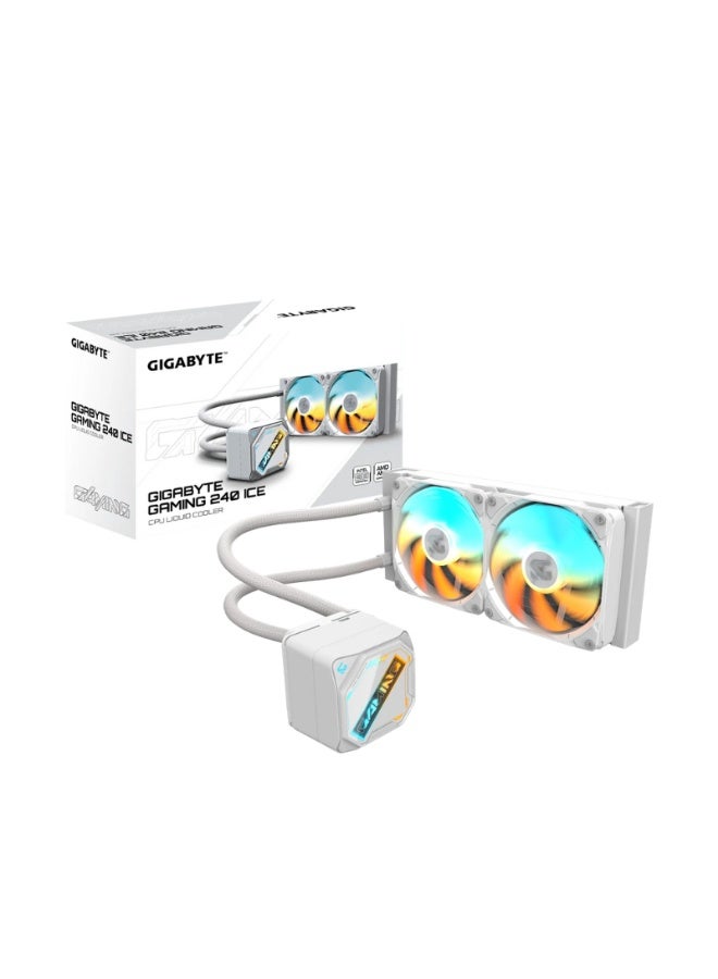 GIGABYTE GAMING 240 ICE Liquid CPU Cooler GP GIGABYTE GME240I 2 FAN -WHITE - Image 3