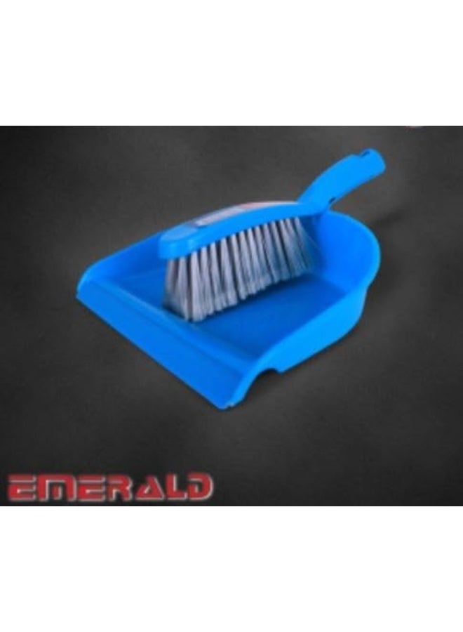 Emerald Blue Dustpan and Brush Set - Quality Plastic, Ergonomic Handle, Lightweight, Compact Design for Efficient Cleaning - Indoor & Outdoor Use, Ideal for Home, Office, Garage, and Car - Image 3