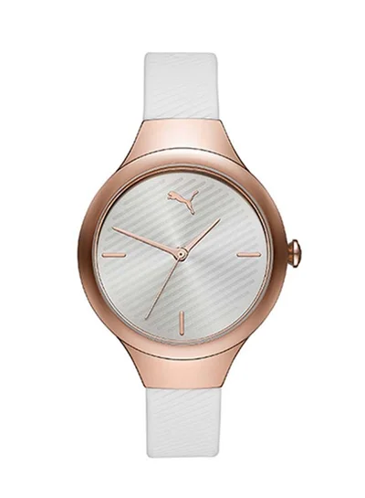 PUMA Contour Polyurethane Analog Wrist Watch for Women PU P1018-36mm-White