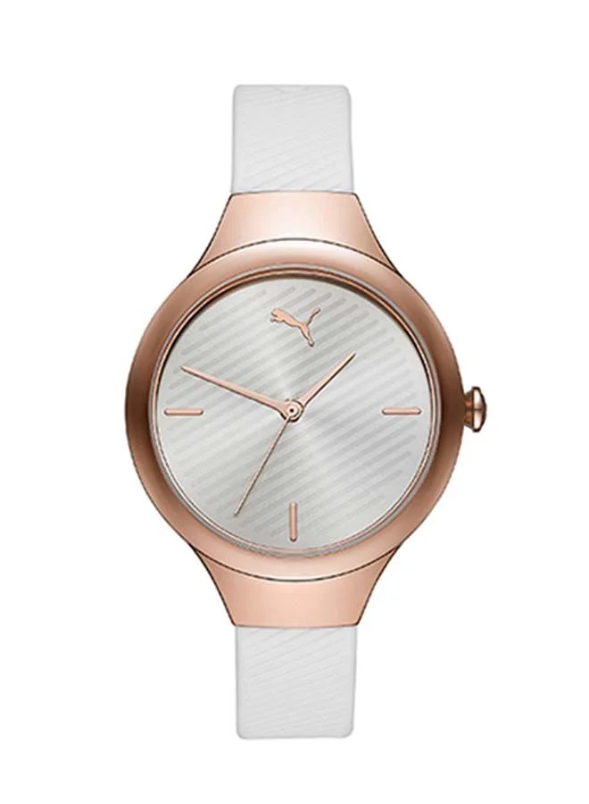 بوما Contour Polyurethane Analog Wrist Watch for Women PU P1018-36mm-White