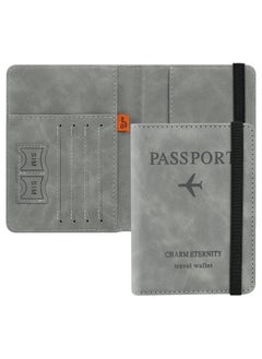 Generic Passport Holder Wallet Cover Case, Passport Case with RFID Blocking, PU Leather Travel Document Holder for Men and Wen Travel Accessories (Grey)  - Image 1