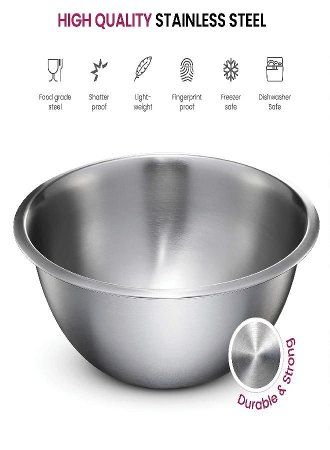 FINEDINE FineDine Stainless Steel Mixing Bowls (Set of 6) - Easy To Clean, Nesting Bowls for Space Saving Storage, Great for Cooking, Baking, Prepping  - Image 2