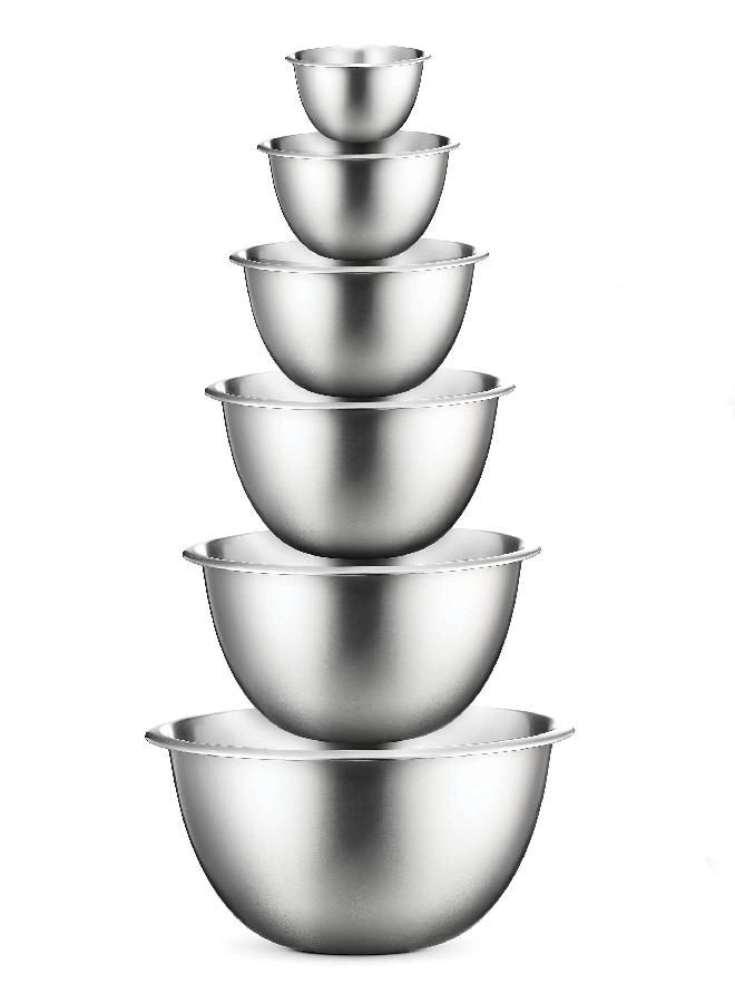 FINEDINE FineDine Stainless Steel Mixing Bowls (Set of 6) - Easy To Clean, Nesting Bowls for Space Saving Storage, Great for Cooking, Baking, Prepping  - Image 3