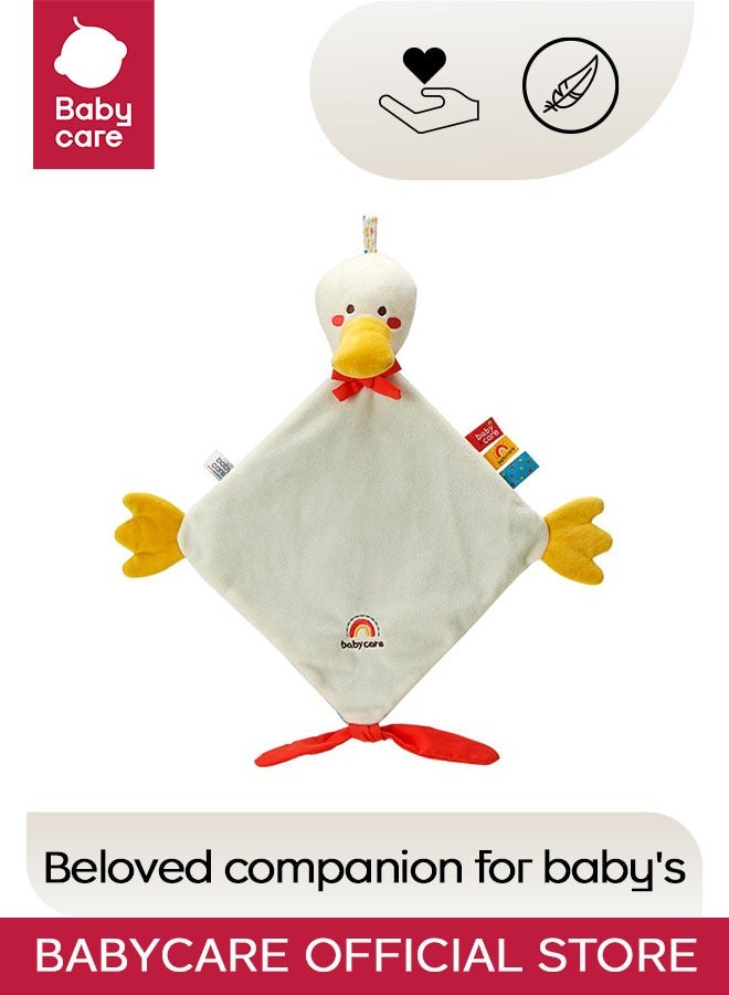 بيبي كير - بطانية أمان للأطفال، تصميم بطة كاكادا - ناعمة ومريحة، خالية من مادة BPA، مضادة للحساسية، آمنة للأطفال الرضع، خفيفة الوزن، لعبة مريحة وناعمة، مساعدة على النوم، لطيفة على بشرة الطفل، سهلة الإمساك، قابلة للغسل في الغسالة، قماش غير سام، مثالية لوقت القيلولة، ضرورية لحديثي الولادة، مناسبة للسفر - Image 1