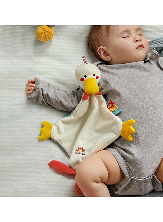 بيبي كير - بطانية أمان للأطفال، تصميم بطة كاكادا - ناعمة ومريحة، خالية من مادة BPA، مضادة للحساسية، آمنة للأطفال الرضع، خفيفة الوزن، لعبة مريحة وناعمة، مساعدة على النوم، لطيفة على بشرة الطفل، سهلة الإمساك، قابلة للغسل في الغسالة، قماش غير سام، مثالية لوقت القيلولة، ضرورية لحديثي الولادة، مناسبة للسفر - Image 3