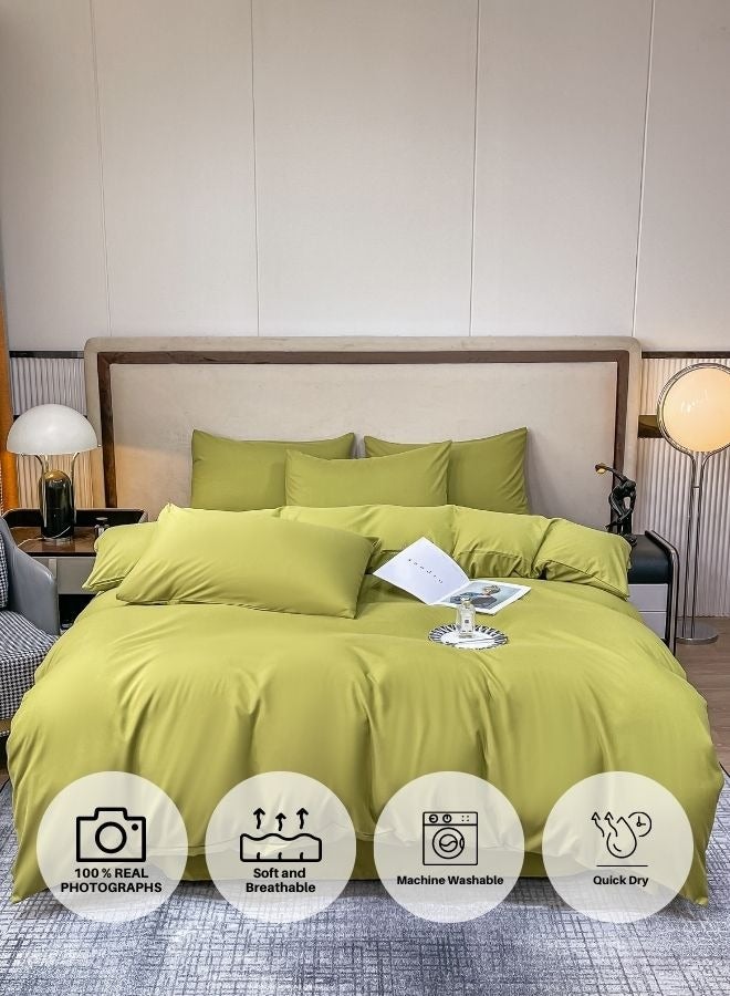 LUNA Home Single Size 4 Piece Duvet Cover Set  Premium Quality Green Color. - Image 3