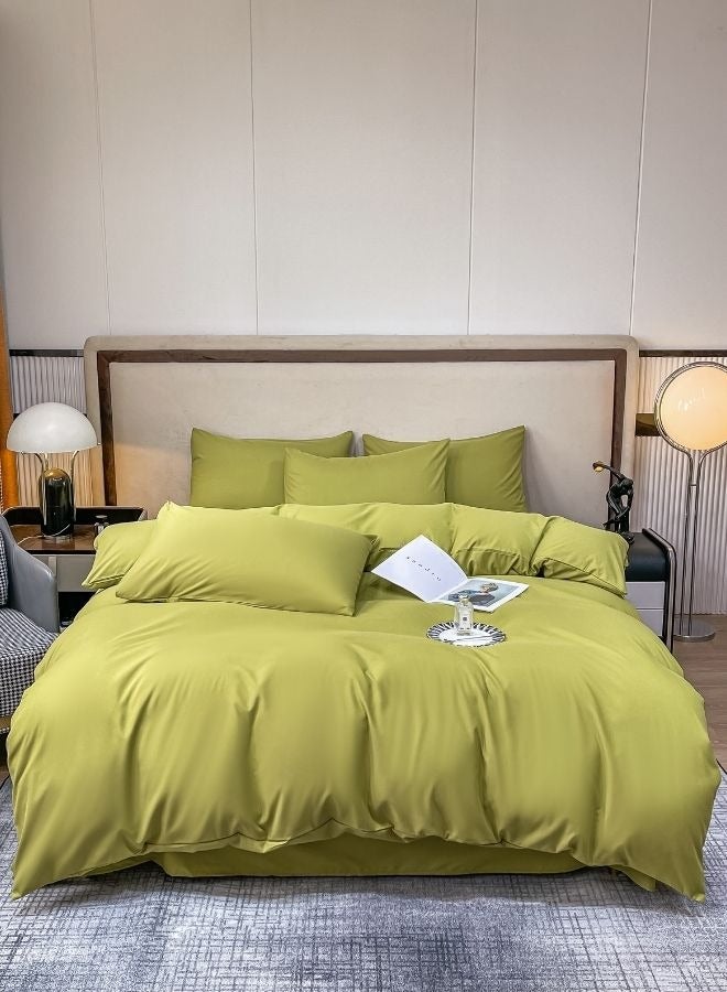 LUNA Home Single Size 4 Piece Duvet Cover Set  Premium Quality Green Color. - Image 1