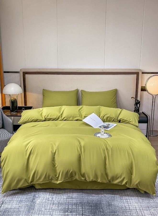 LUNA Home Single Size 4 Piece Duvet Cover Set  Premium Quality Green Color. - Image 2