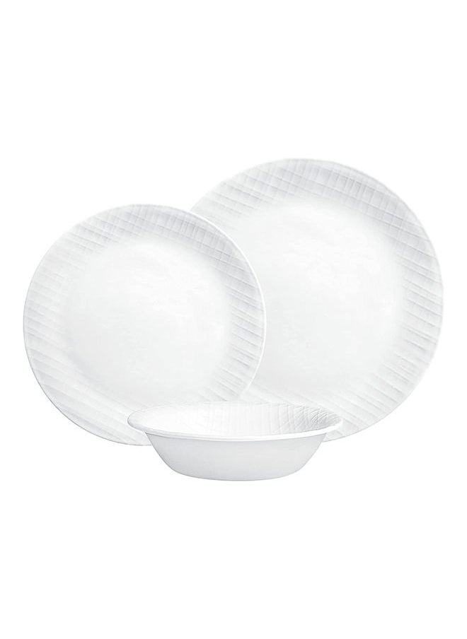 Corelle - 12 Piece Set Vitrelle Glass Dinnerware  Corning White - Image 1