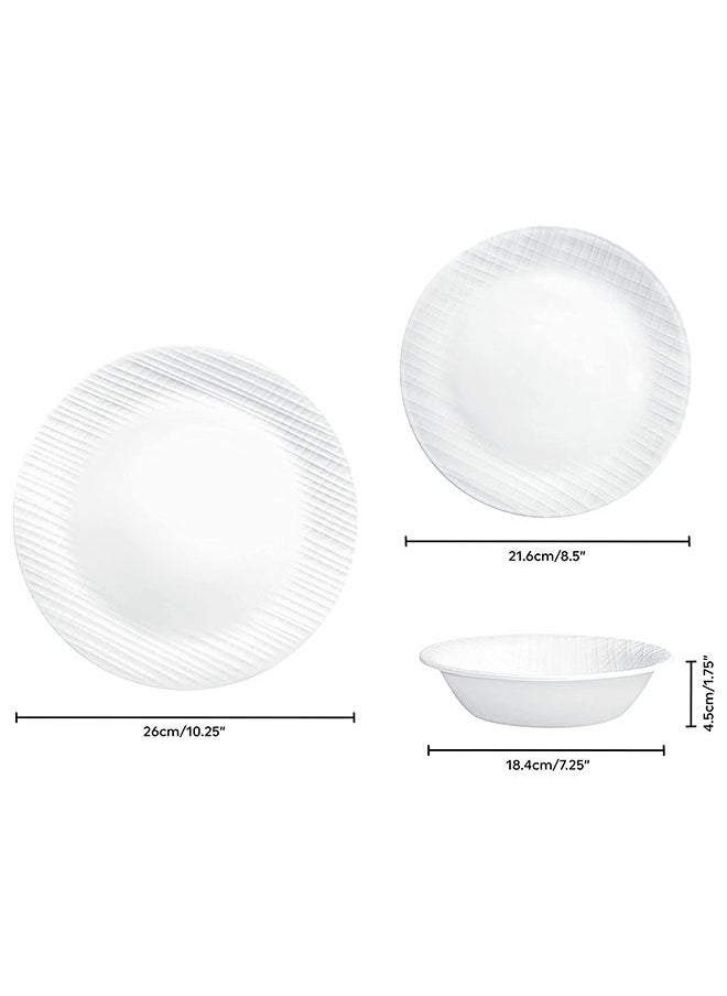 Corelle - 12 Piece Set Vitrelle Glass Dinnerware  Corning White - Image 1