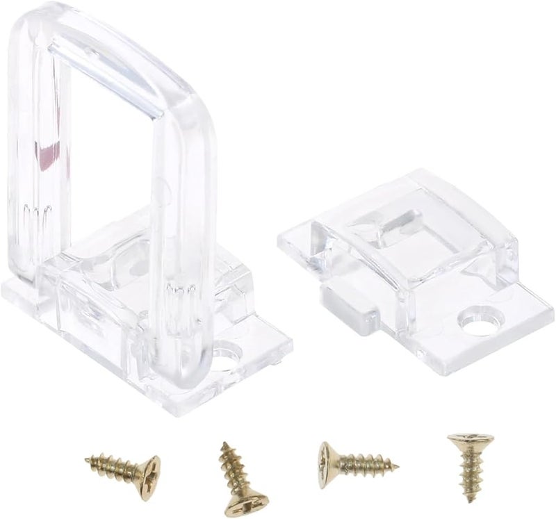 Clear Acrylic Hinge Hasp Mini Clasp Latch Set With Screws 4 Pieces - Image 2