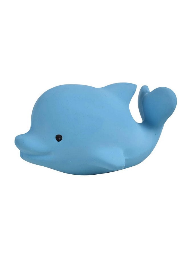 Tikiri Toys Ocean Buddies Dolphin Natural Rubber Rattle (Blue) - Image 1