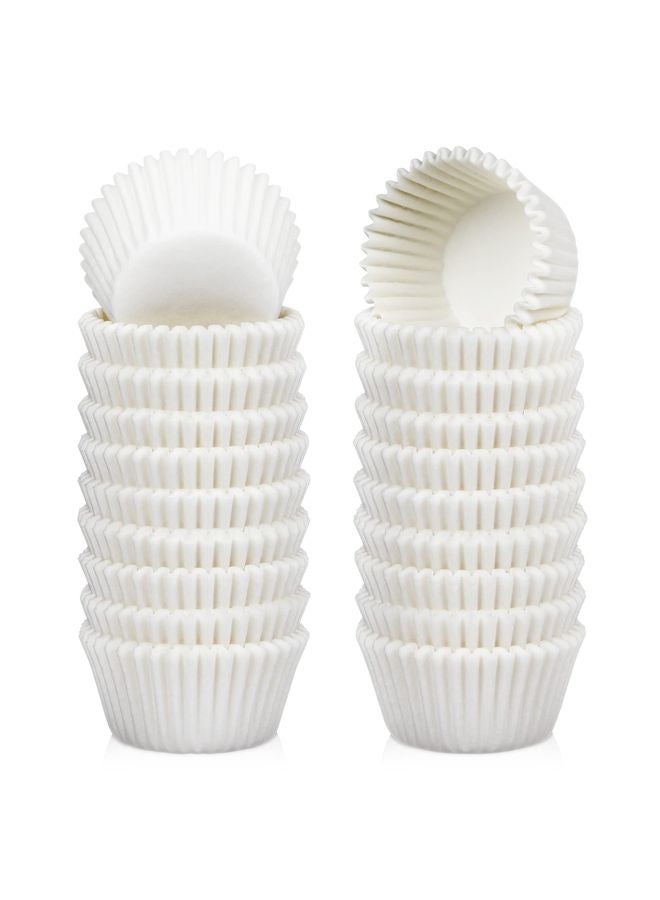 HOMESTAR 500 Count Mini Cupcake Liners White Muffin Liners Greaseproof No Smell Small Cupcake Wrappers Baking Cups - Image 1