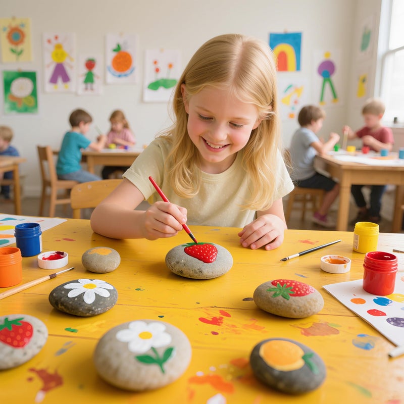 Simetufy 15pcs Rocks for Painting, 5pcs of Each 2-3in, 3-4in, 4-5in, Flat & Smooth River Rocks for Arts & DIY, Kindness Painting Stones for Kids, Garden Deco - Image 2