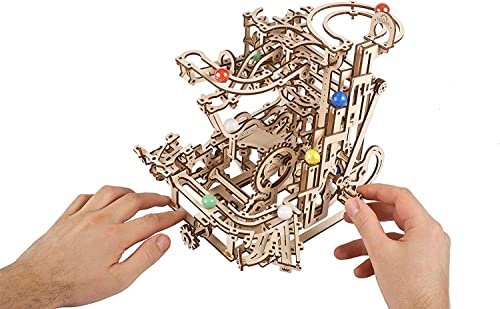 UGEARS Marble Run Tiered Hoist 3D Wooden Puzzles for Adults  Wooden Model Kits for Adults Marble Run Hobbies for Men Wooden Marble Race Model Kits for Adult Brain Teaser Hobby Set - Image 5