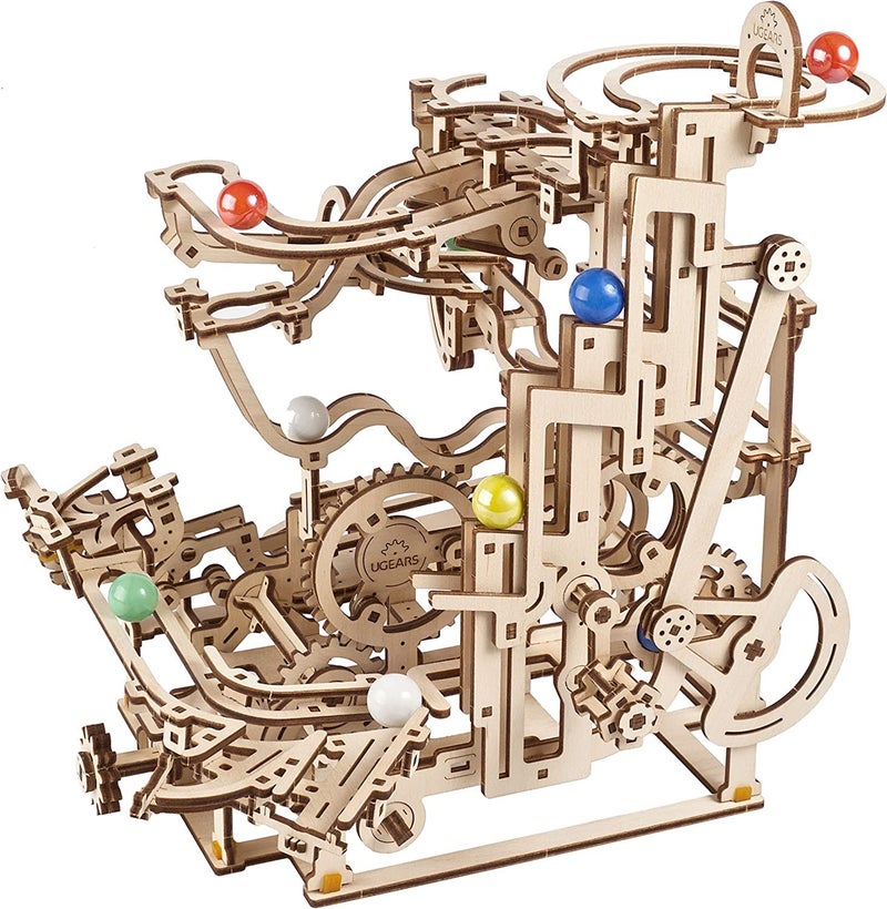 UGEARS Marble Run Tiered Hoist 3D Wooden Puzzles for Adults  Wooden Model Kits for Adults Marble Run Hobbies for Men Wooden Marble Race Model Kits for Adult Brain Teaser Hobby Set - Image 3